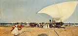 Joaquin Sorolla Y Bastida Famous Paintings - Arrival of the Boats